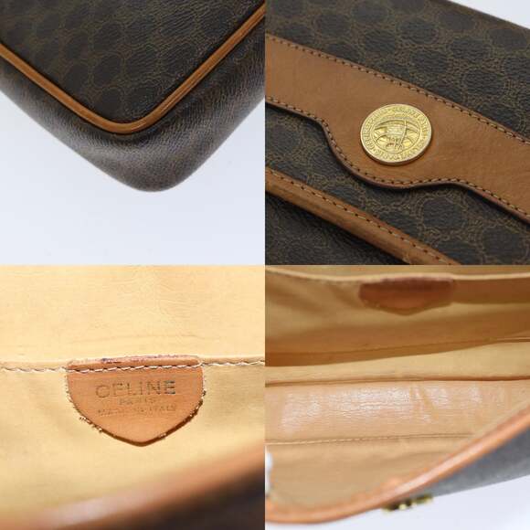 CELINE Macadam Canvas Shoulder Bag Pvc Brown - Picture 11 of 12